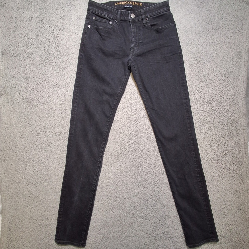 American Eagle Slim Taper Jeans Women 30x35.5 Black Extreme Flex Comfort